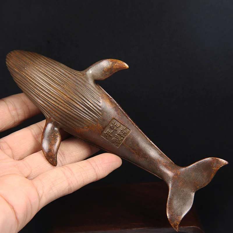 小さな銅のクジラ,装飾品,動物の置物,家の装飾,リビングルームの