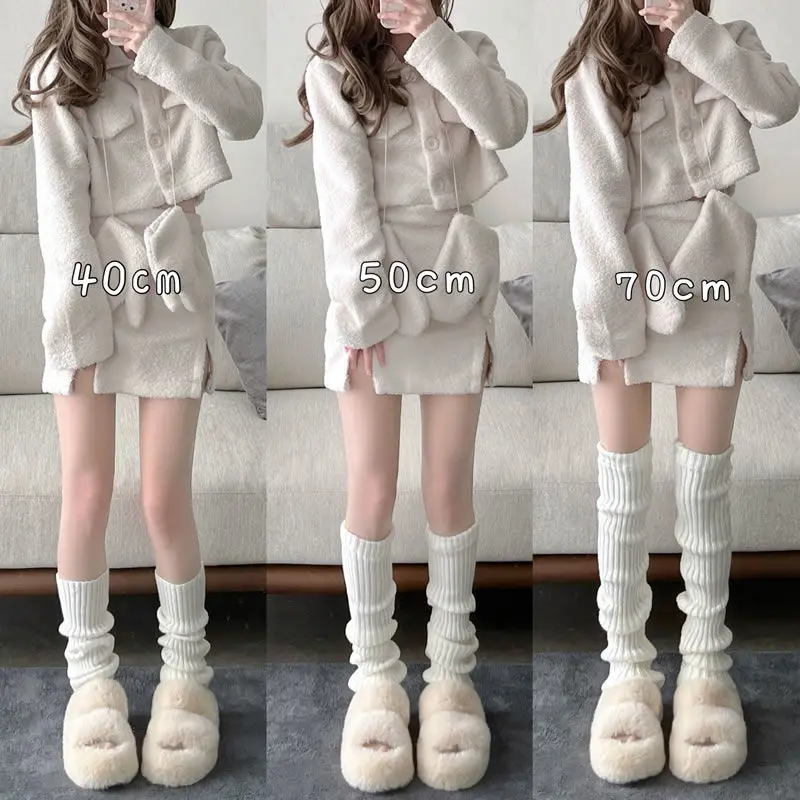 Leg Warmers Women's Leg Warmers Lolita Long Socks JK College Style Knitted 70/50/40cm