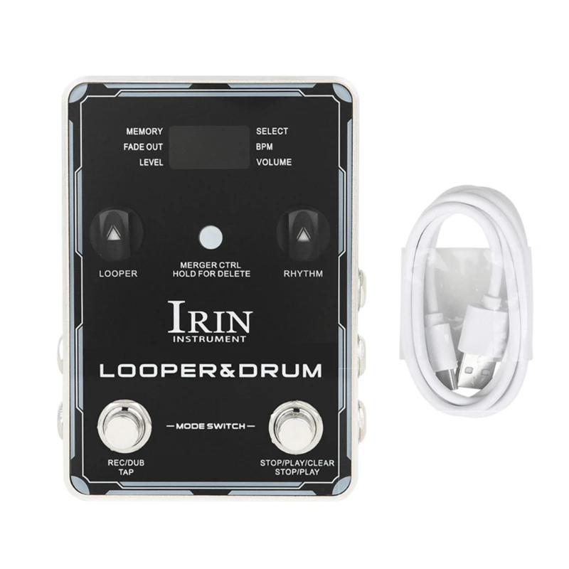 

Drum Looper Pedal Stereo Guitar Loop Pedal Drum Machine 160 Mins 100 Drum Grooves Electric Guitar Effector Pedal