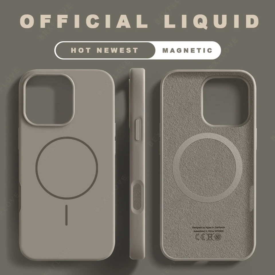 Lanyard Liquid Silicone Phone Case with Magnetic Wrist Strap and Protector Cover