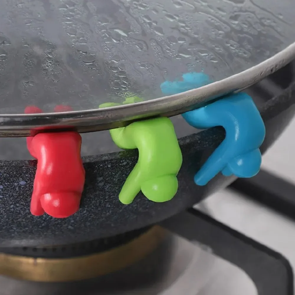 Silicone Kitchen Holder Pot Lid Holder Anti-Overflow Pot Clip Mobile Phone Chopstick Spoon Holder Stand