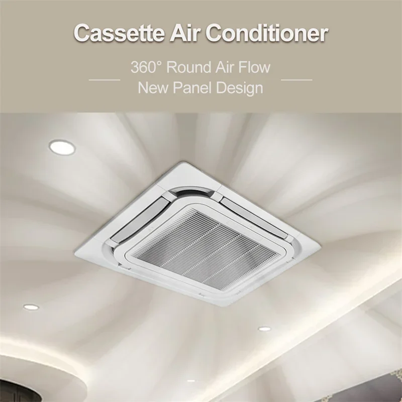 Ceiling Mounted 220-380V 24000 Btu 48000 Btu Cooling Ceiling Cassette Central Ac Split Air Conditioner Room for Hotel Home Use 4