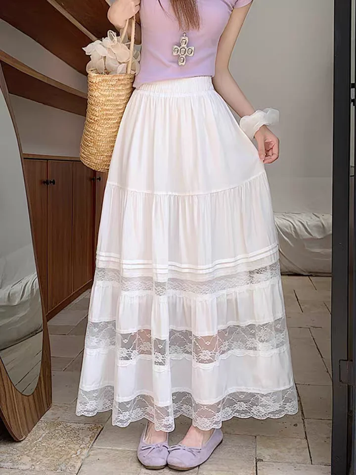 美品‼️ Floral Lace Ruffled Mermaid Skirt Isolde Ethereal Floral Lace Mermaid Skirt – The Wildflower Shop