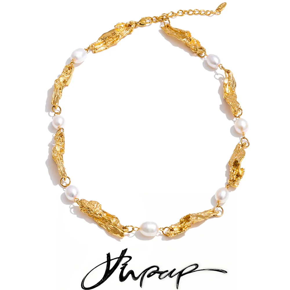 Yhpup Stainless Steel Lava Effect Vintage Fashion Waterproof Necklace