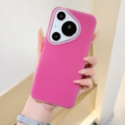 Fluorescent Jelly Feel Liquid Silicone Matte Shockproof Protective Case for P70 Ultra (Rose)