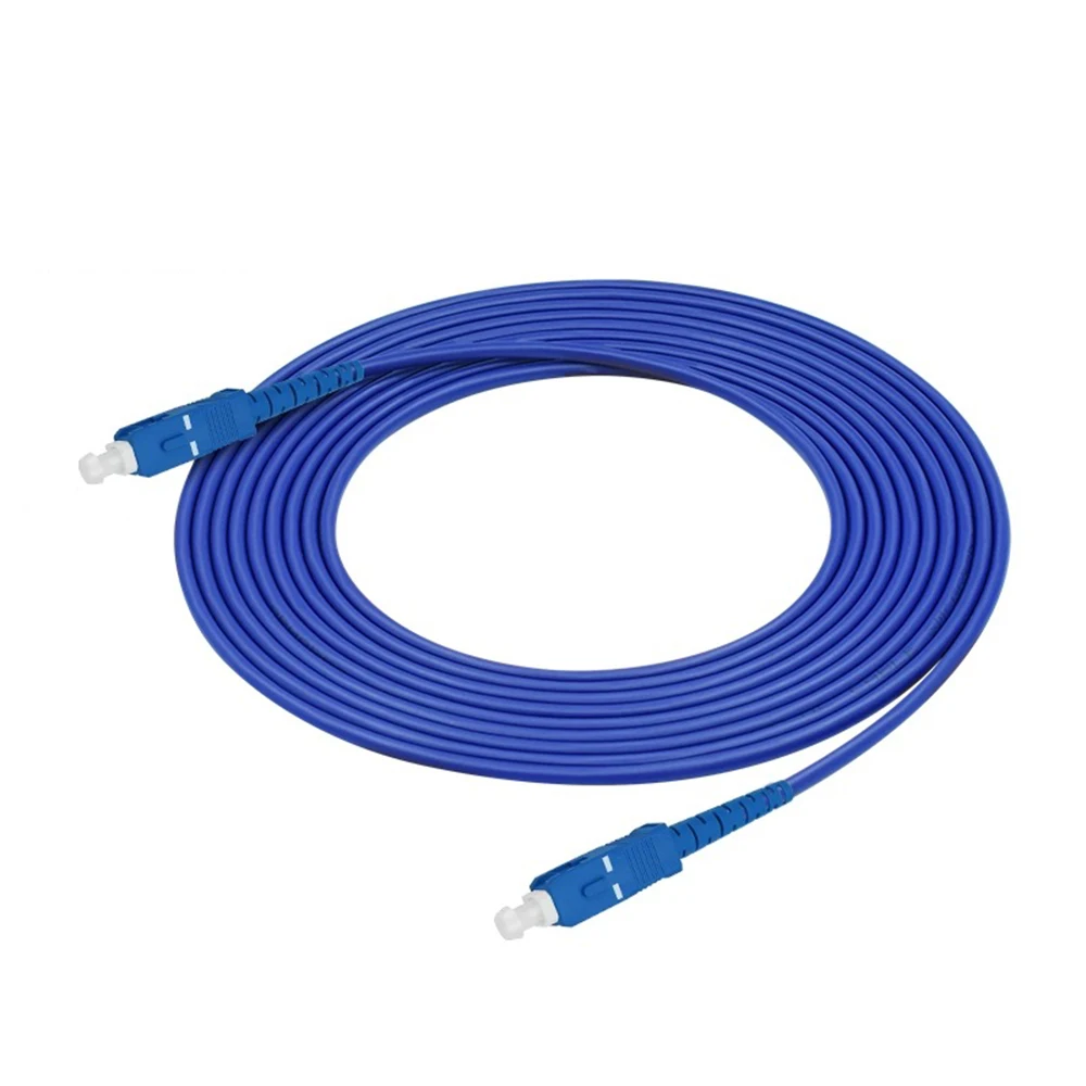 SC UPC to SC UPC Fiber Optical Patch Cable Armored 3.0mm Indoor G657A1 Simplex OS2 Single Mode 1/2/3/5M