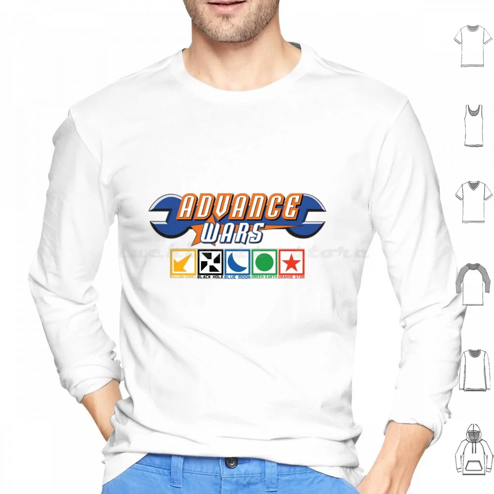 Advance Wars Logo With Partions Felpa Con Cappuccio In Cotone Manica Lunga Advance Wars Advance Wars Gameboy Gameboy Advance Tips