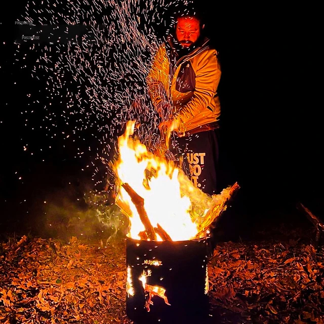Chimeneák Kemping Tábortűz Kályha Háztartási Tűzfűtés Kültéri Kandalló Fűtő Kerek Brazier Téli Mező Sátor