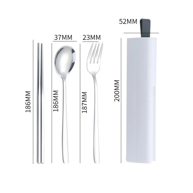 Stainless Steel Portable Tableware Spoon Fork Chopsticks Set