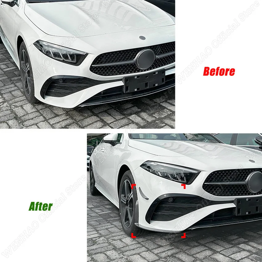 Auto Front Stoßstange Lippen Splitter Seite Entlüftung für Mercedes Benz  eine Klasse W177 A180 A200 A35 Amg Lci 2023 Autozubehör Karosserie-Kits -  AliExpress