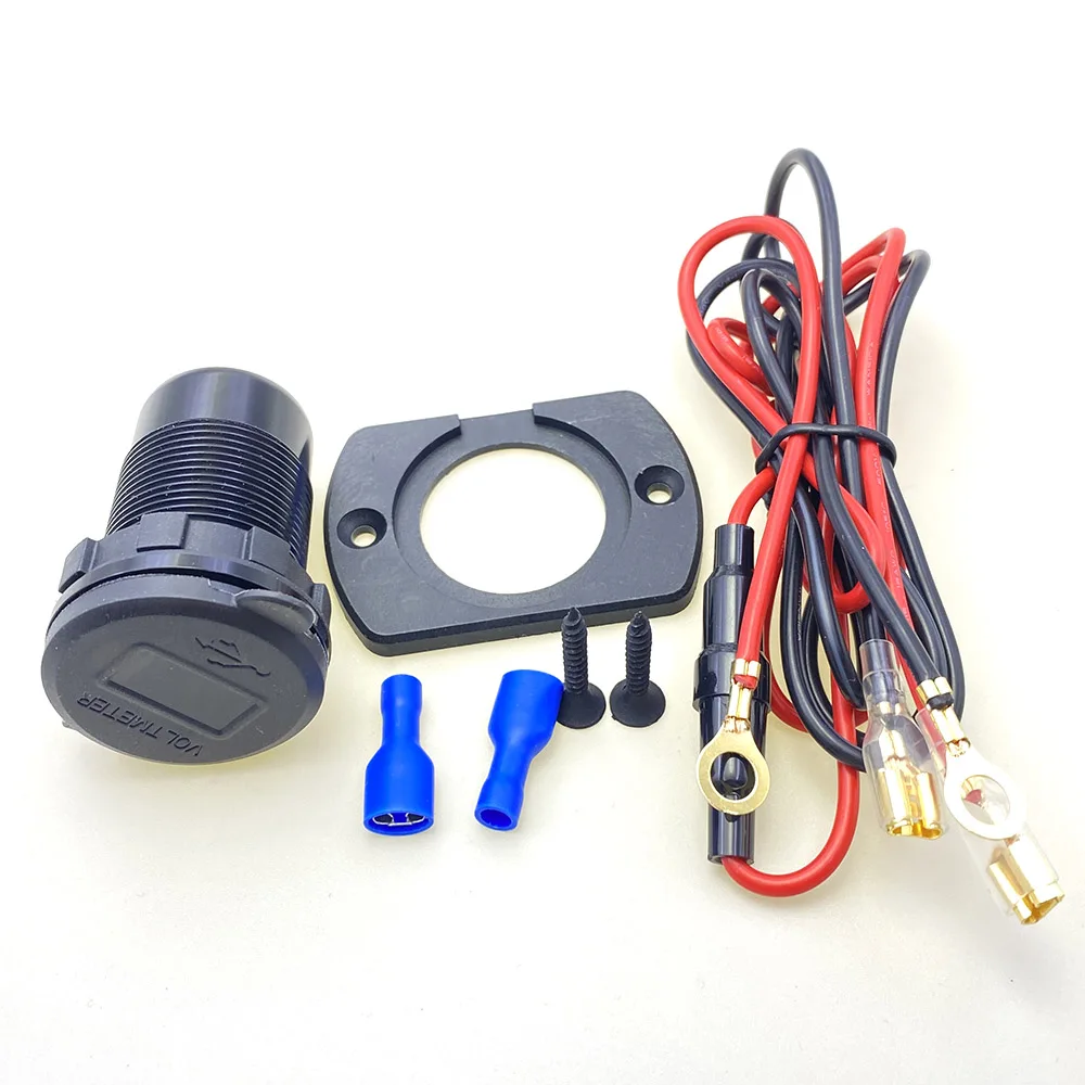 12V-24V USB 콘센트 4 포트 듀얼 PD3.0 30W 및 듀얼 QC 3.0 18W 알루미늄 USB 충전기 소켓(자동차 보트 해양 RV용 전압계 포함)