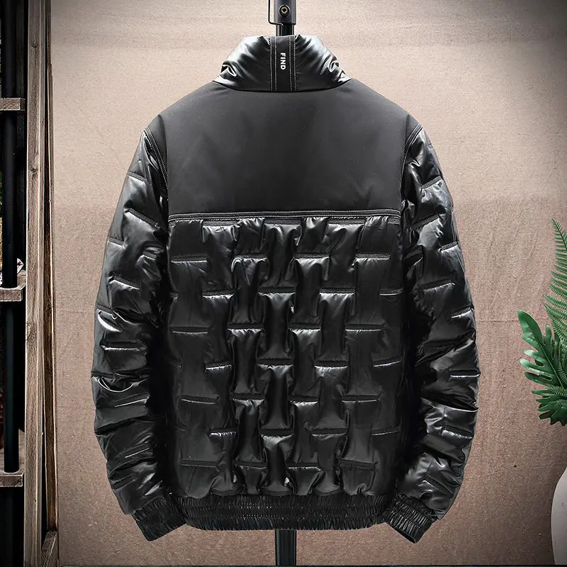 Winter New Men Contrast Color Parkas Quality Brand Men's Stand Collar Warm Thick Jacket Male Fashion Casual Parka Coat F15