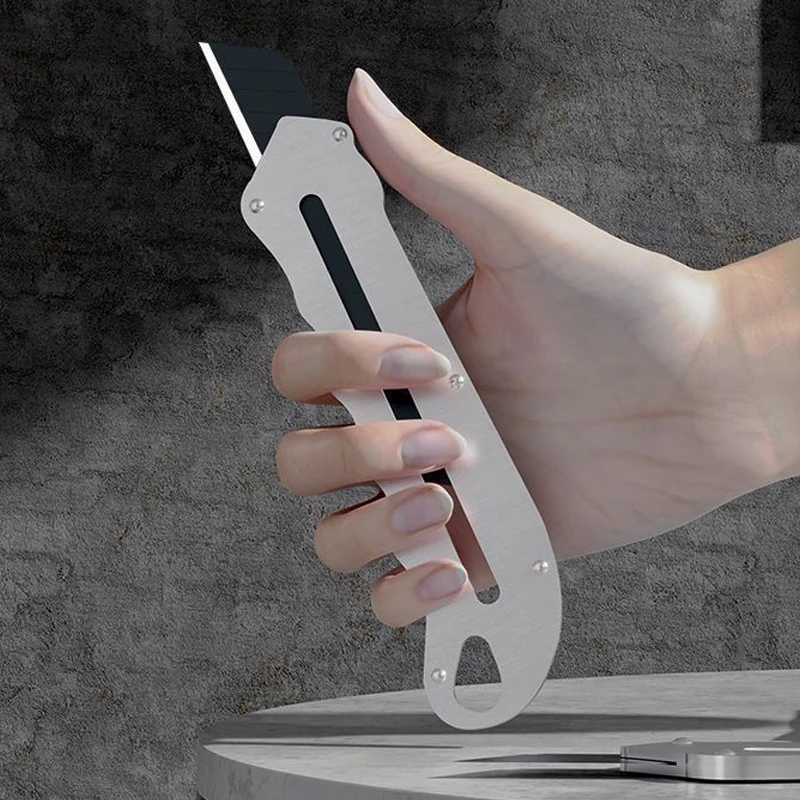 1pcs Metal Utility Knife 10pcs 18mm Blades Pocket Knife Cutting Paper Demolition Express Multifunctional Art HY-180 utility knife