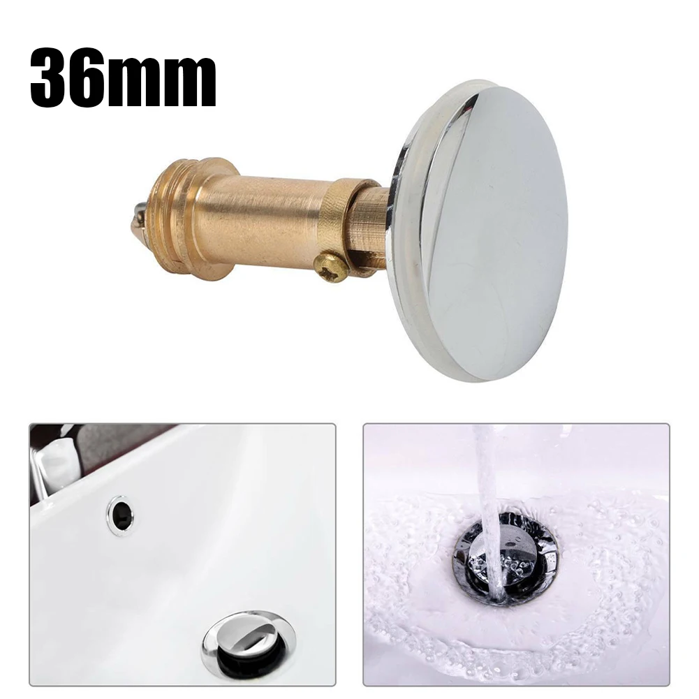 36mm Bathtub Sink Drain Stopper Bathroom Bath Tub Sink Waste Pop-Up Plug Replacement Slotted Basin Sink Tap Drain Accessories 3