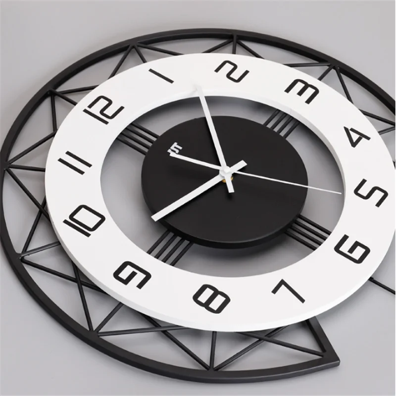 Nordic Living Room Wall Clock Fashion Home Watch Personality Creative Wood Clock Simple Modern Watch Art Quartz Clocks