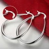 Top Quality 925 Sterling Silver Earrings Simple Round Circle Hoop Earrings For Woman Fashion Wedding Engagement Charm Jewelry 2