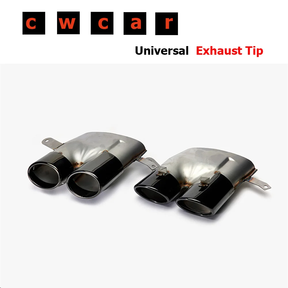1Pair4OutStainlessSteelBlackCarExhaustPipeFor20162018Audi