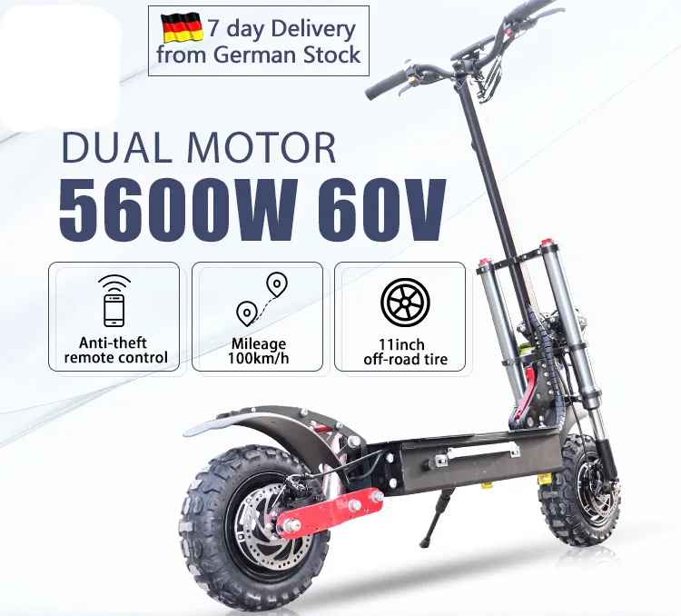 

EU USA warehouse High Quality 85KM/H Fast Electric Scooter 5600W Dual Motor Foldable Off Road Tire Trotinette Electric Scooter