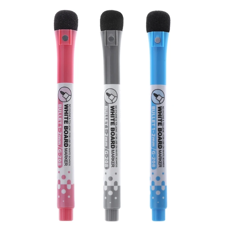 

Magnetic Whiteboard Marker Pen Erasable Dry-Erase Mark Sign With Eraser Hot P9JD