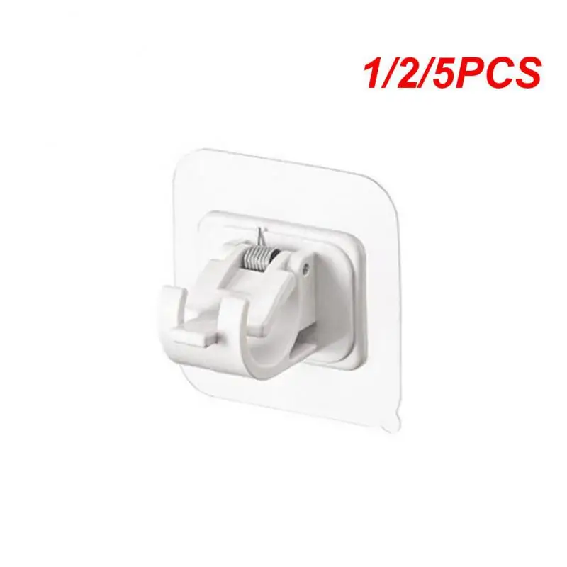 

1/2/5PCS Nail-Free Adjustable Curtain Rod Holder Clamp Hooks Rod Bracket Holders Adhesive Wall Curtain Fixed Clip Hanging Rack