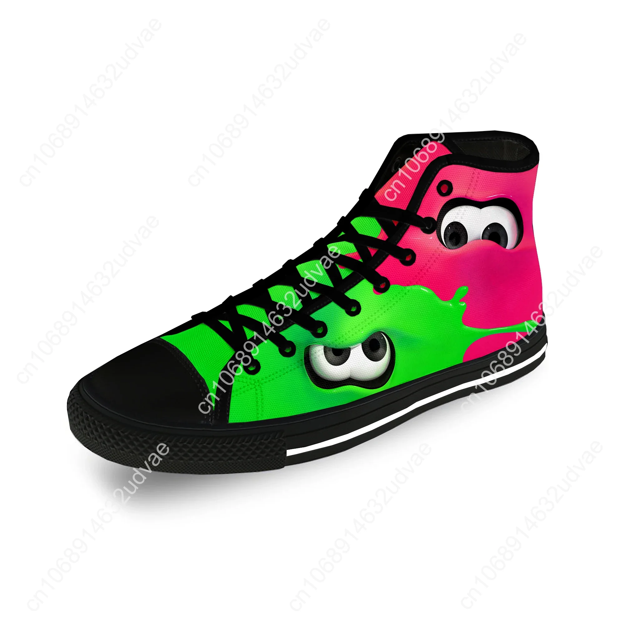 Game Anime Splatoon Kawaii Casual Cloth Fashion 3D Print High Top Canvas Shoes Men Women Lightweight Breathable Sneakers