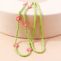 Collier de perles Boho Korea Lovely Flowers Seeds pour femmes, tour de cou court, déclaration, bijoux de vacances, cadeaux, été 4