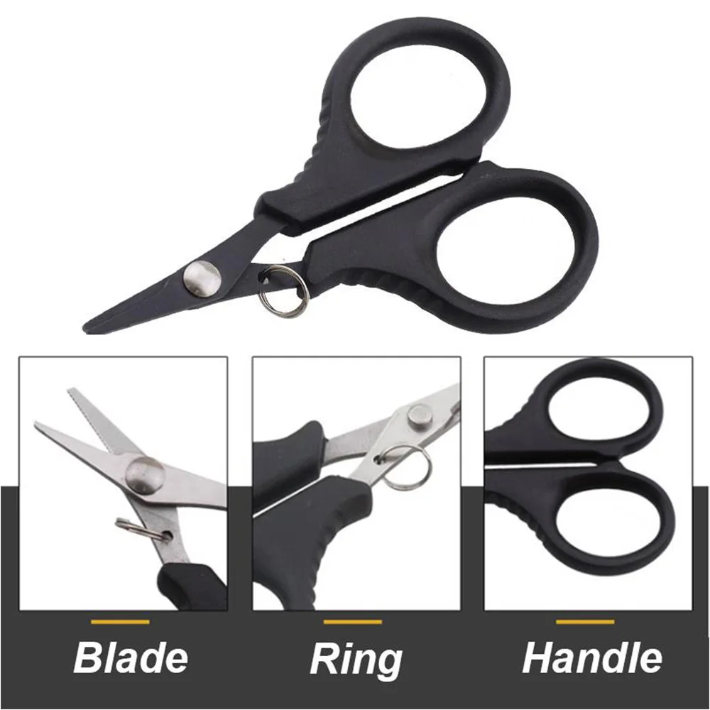 Description Picture 3 of itemPortable Multifunction Fishing Scissor Stainless Steel Scissors Cut Pe Braid Line Lure Oxford Bag Fishing Tool Accessories