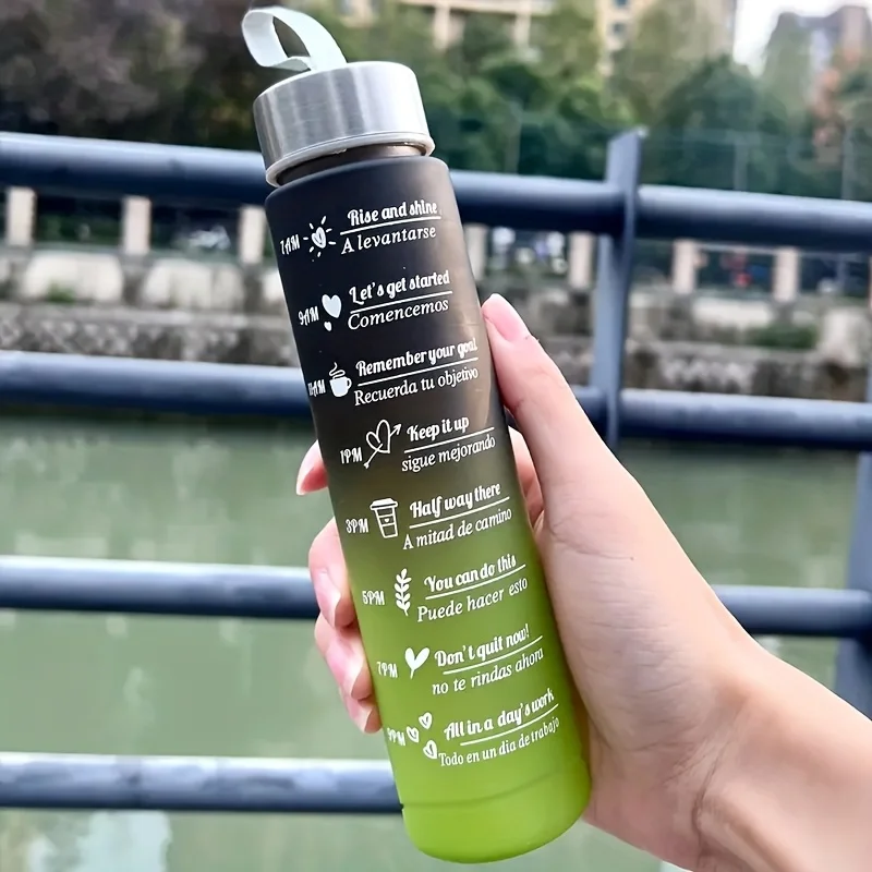 Leak-Proof 300ml Time-Marker Water Bottle – High Quality, Reusable Fitness & Sports Drink Container