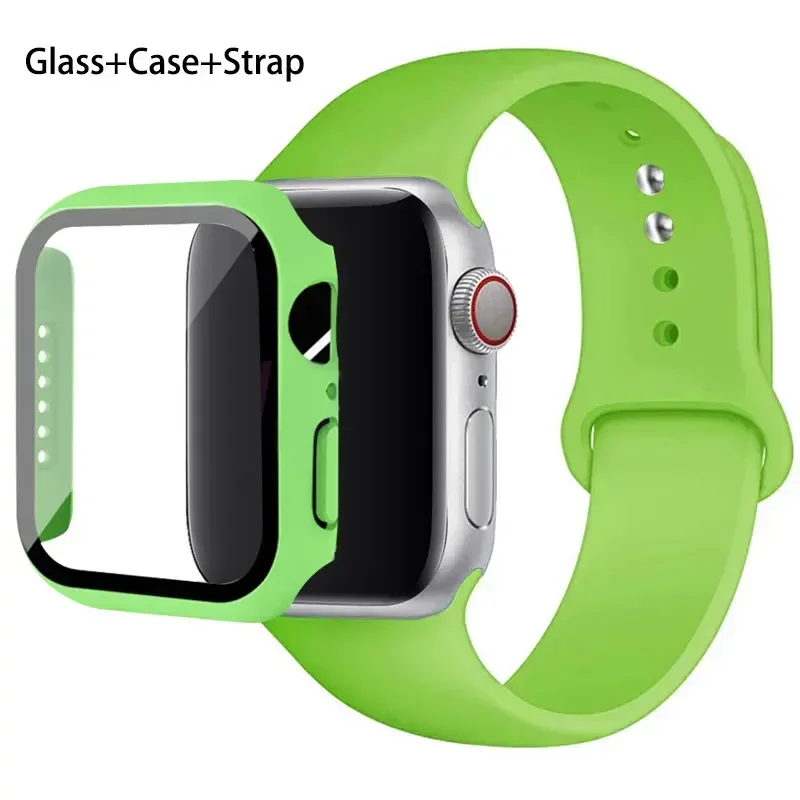 Premium Silicone Sport Band with Glass and Protective Case