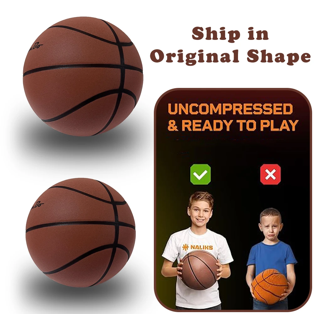 Silent Indoor Basketball – Airless Foam Training Ball 5