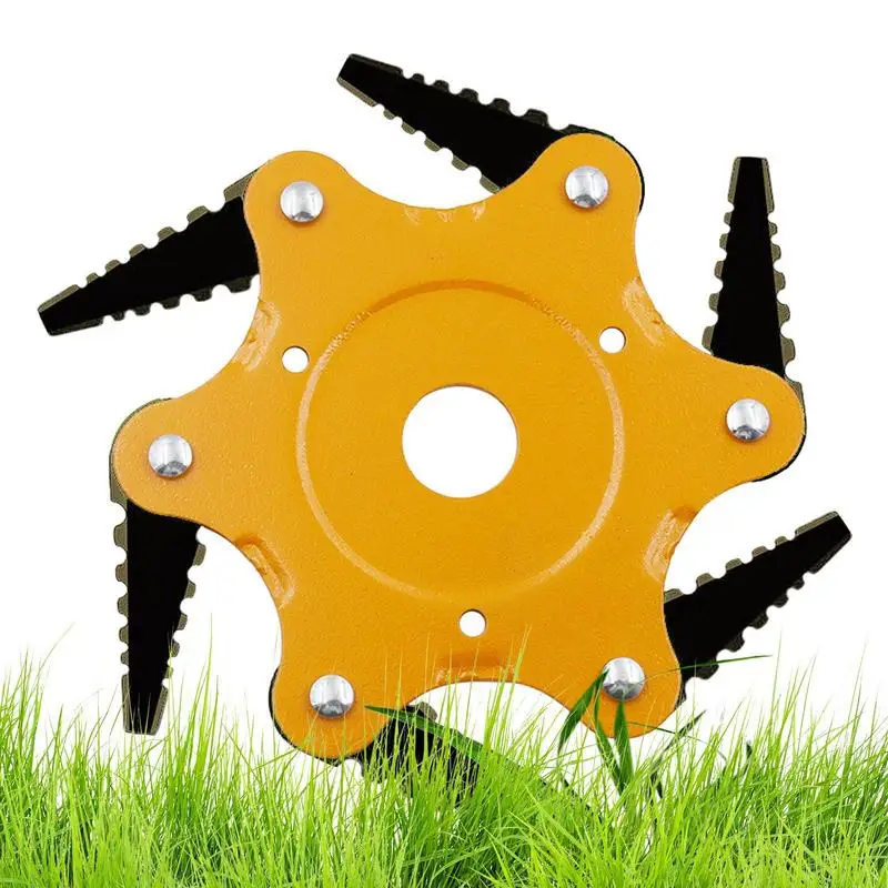 

Grass Wacker Blades Six-leaf Brush Blade For Grass Eater Steel Wire Grass Brush Blade With Universal Adapter Kit For Courtyards