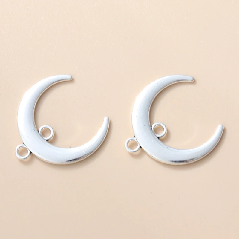 15pcs New Moon Alloy Charms Meniscus Silver Color Pendants for Making Handmade DIY Jewelry Findings Accessories Crafts Necklace