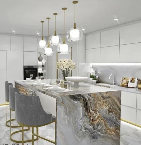 Kitchen Islands High Quality America Style Rock Beam Counter Top Made In Foshan Factory Discount Price