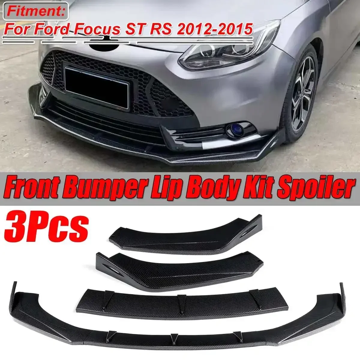 

Focus Lip Universal Car Front Bumper Splitter Lip Spoiler Diffuser For Ford Focus RS ST 2012-2015 For BMW For Audi Body Kit