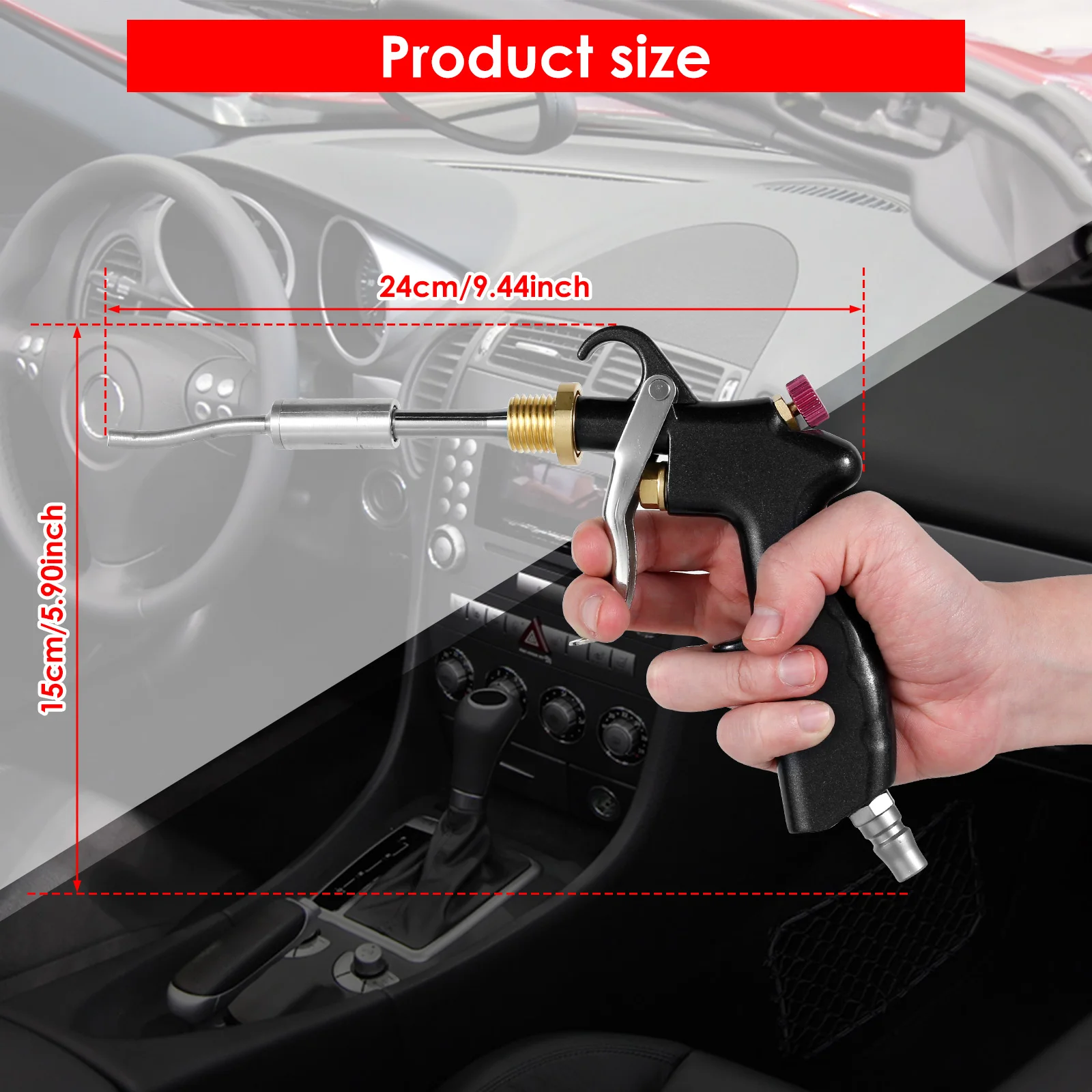 Dry Blow Cleaning Tool Tornado Air Blow Car Wash Gun Car Air Blow Tool with Nozzles Professional Car Interior Cleaning Tools 2