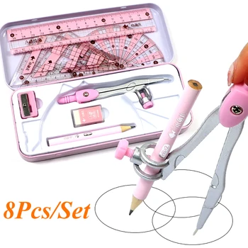 8 pz/set bussole righelli strumenti di disegno professionale geometria matematica arte disegno forniture ufficio studente cancelleria regali premi 1