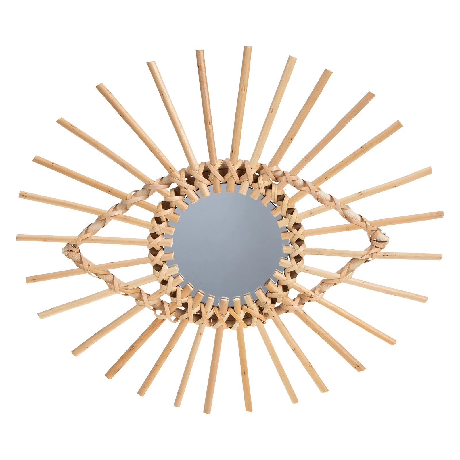 

Rattan Mirror Vintage Decor Wall Hanging Ornament Adornment Model to Weave Crafts Home Indoor and Outdoor
