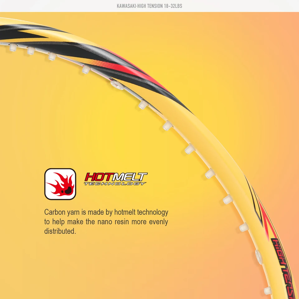 Kawasaki Full Carbon Fiber High Tension G7 Badminton Racket 5U 78