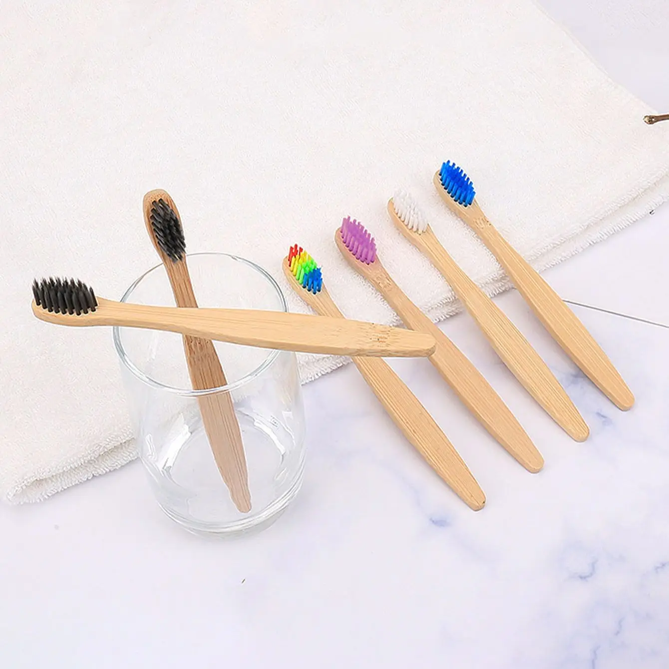 Bamboo Toothbrush Set 10pcs Environmentally Friendly