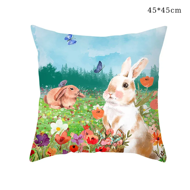 Fundas De Almohada De Pascua 18x18 Juego De 4 Decoraciones De Pascua,  Decoración De Primavera Huevos De Pascua Flores Conejitos Cojines Fundas De  Cojines para Decoración De Granja Hogar D YONGSHENG 1327534148312