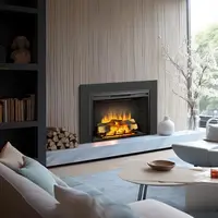 Carl 39 Inches with Trim Kit Electric Fireplace Insert Fireplace Heater 750/1500W Fire Crackling Sound Remote Control Black 2