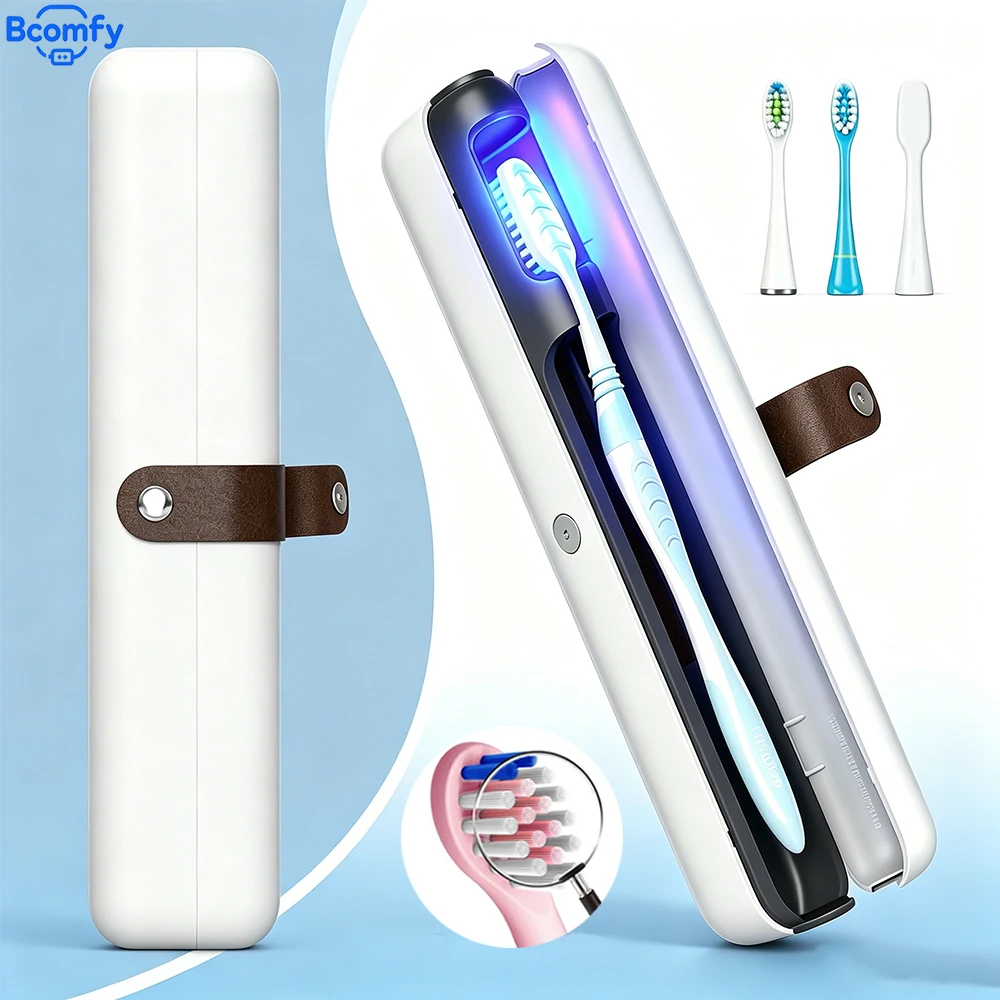 UV 칫솔 살균 케이스 99.9% 고효율 살균 자동 UV 소독 미니 여행용 칫솔 클..