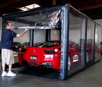 Free air shipping Outdoor Portable airtight Inflatable Carport PVC Inflatable Garage Car Cover Dust Proof Clear Parking Tent 2