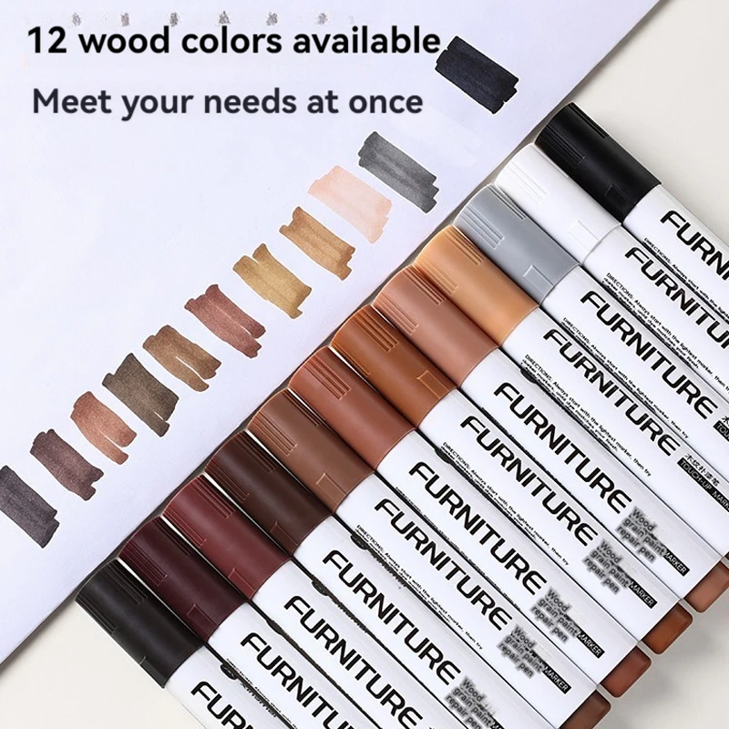 Wax Sticks PATIKIL Furniture Repair Crayons, 6 Pcs Wax Sticks Wood Wax Crayons For Scratches, Wood Floor, Holes, Tables, Grey Oak Wood Filler