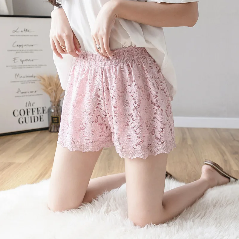 Plus Size Safety Shorts for Women Lace Thin Ice Silk Anti Chafing Female  Underwear Shorts Skirt