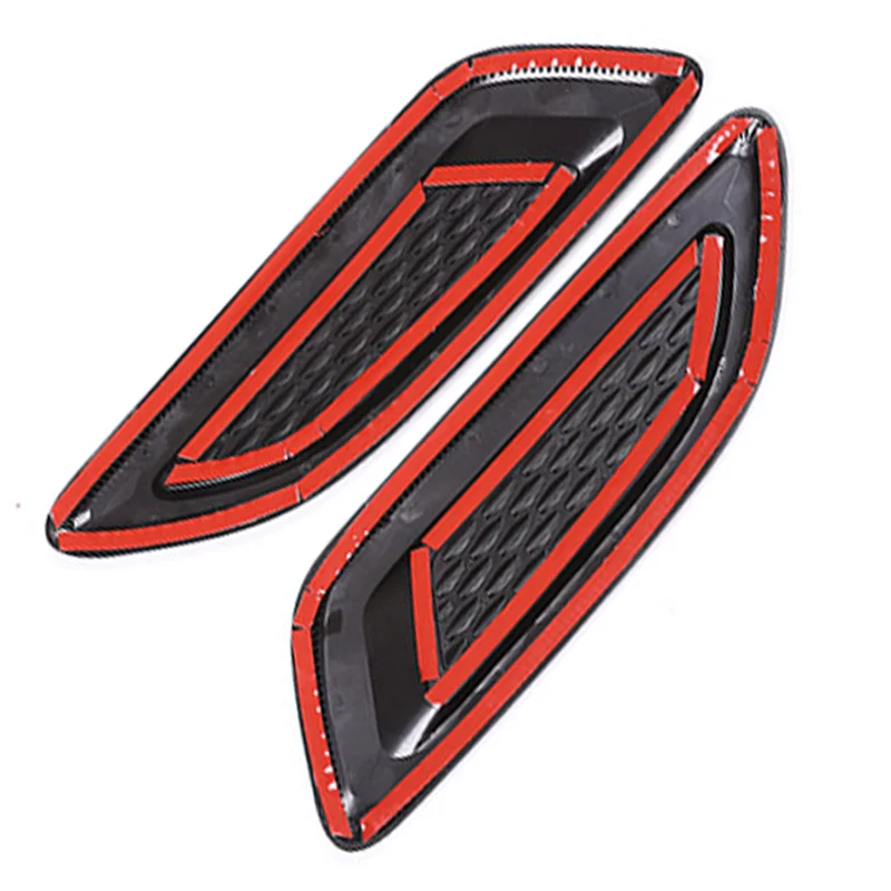 Hood Scoop Stickers Hood Scoop Car Body Trim Accessories 2Pcs Universal Car Air Intake Inlet Bonnet Hoods Scoop Vents Sticker Decorative Cover Tuning Auto For Mustang Accessories