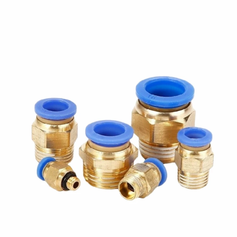 Pneumatic Air Connector Fitting PC 4/6/8/10/12mm Thread 1/8 1/4 3/8 1/2 Hose Fittings Pipe Quick Connectors pneumatic fitting connector