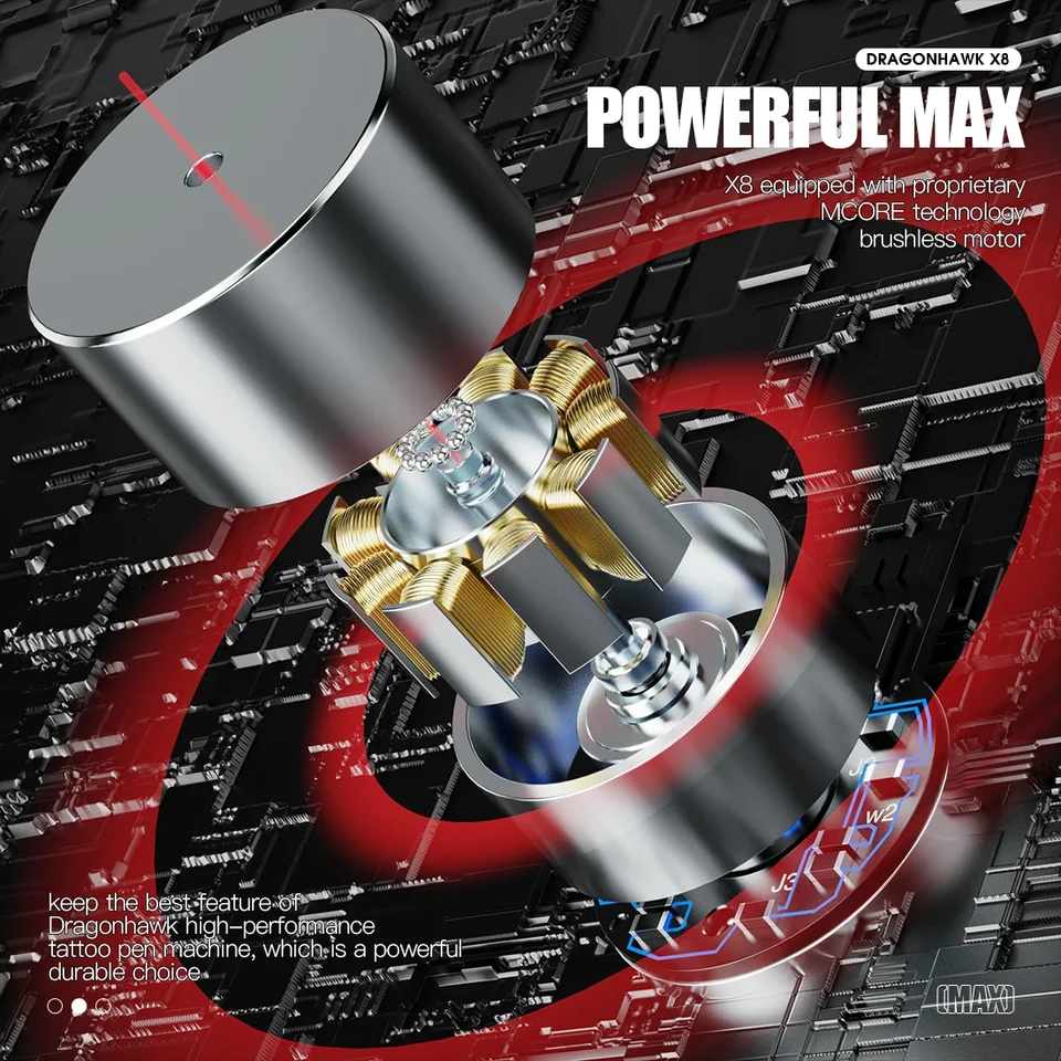 Dragonhawk ワイヤレスマシン Dragonhawk-ワイヤレスタトゥーマシン,永久タトゥーマシン,smp