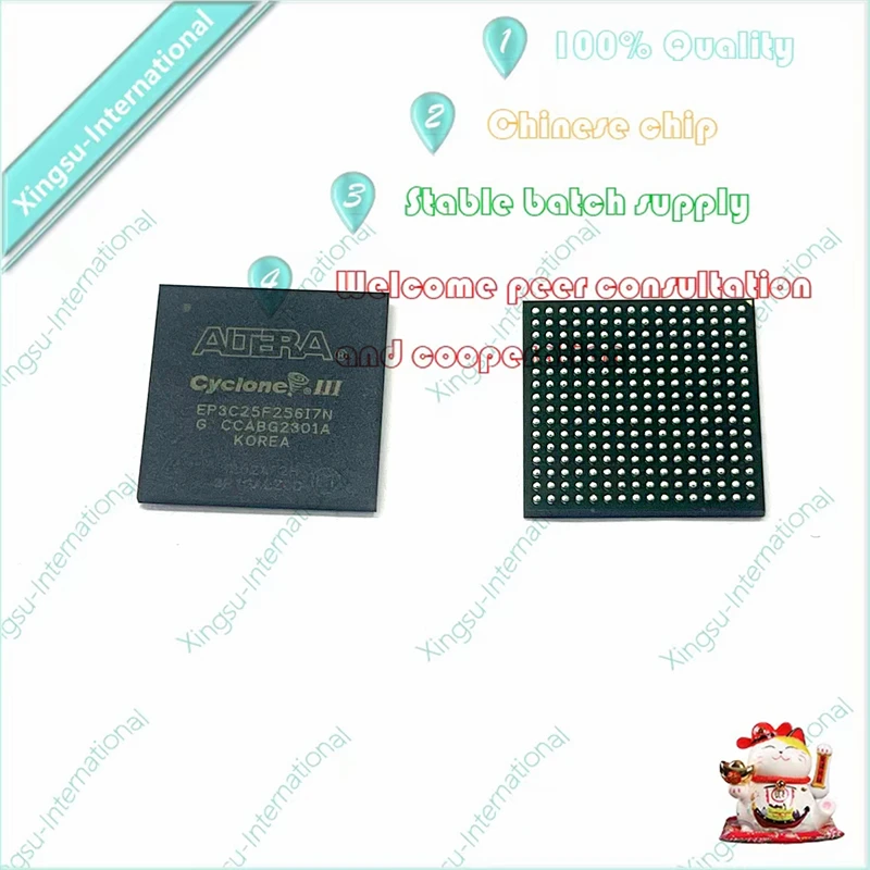 1PCS/ Piece EP3C25F256I7N BGA-256 EP3C25U256I7N Programmable Gate Array Chip Embedded FPGA New Original 1pcs new original spot ep2c8q208i8n embedded fpga field programmable gate array ep2c8q208i8n bfqfp208