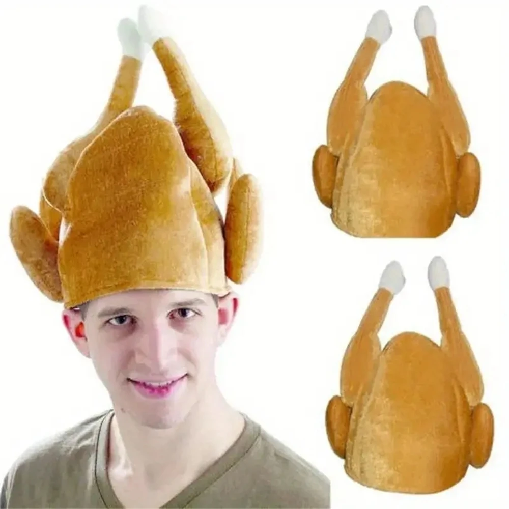1pcs Funny Carnival Chicken Leg Hat Christmas Thanksgiving Decoration Turkey Hat Adult Carnival Party Festive Cap Costume Dr